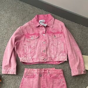 Pink denim jacket